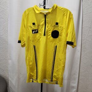 Soccer referee Yellow and black Sweat wicking athletic jersey tee shirt
